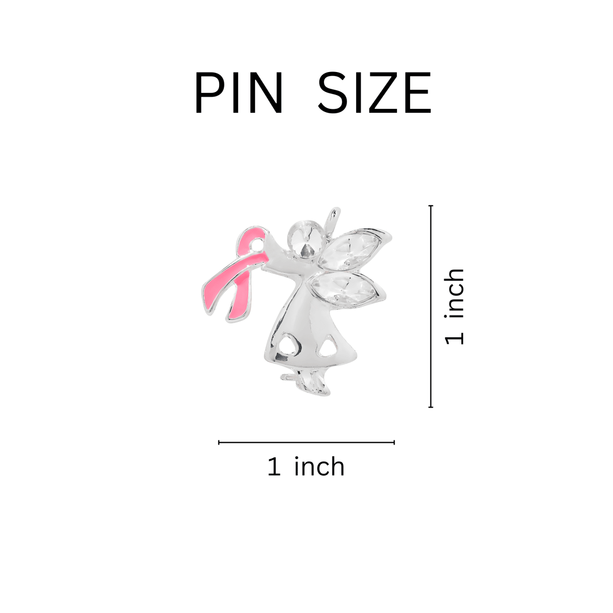 Pink Ribbon Angel By My Side Pins - Fundraising For A Cause