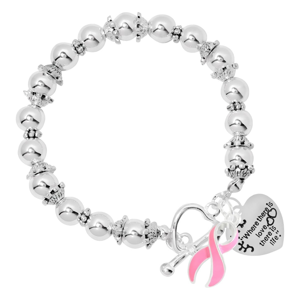 Pink Ribbon Where There Is Love Awareness Bracelets - Fundraising For A Cause