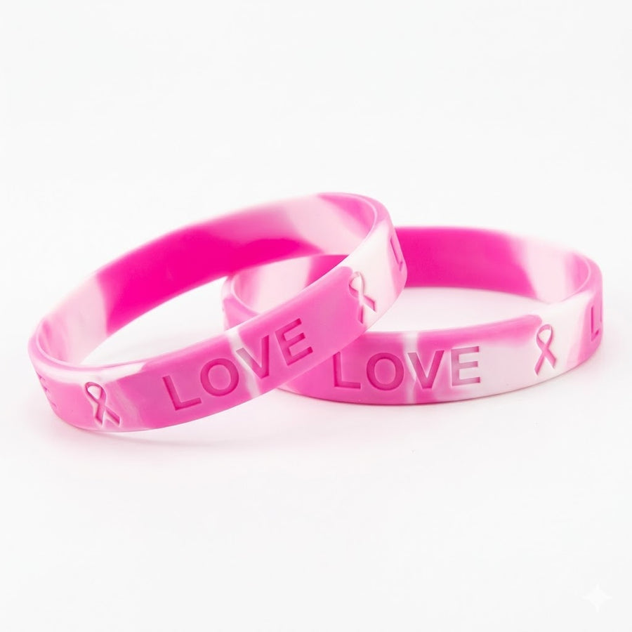 Breast Cancer Pink Camo Silicone Bracelets