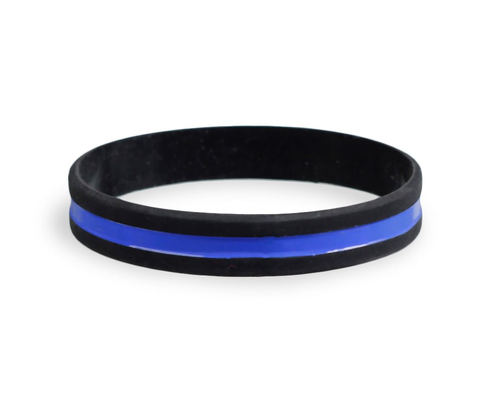 Police Support Thin Blue Line Silicone Bracelet Wristbands - Fundraising For A Cause