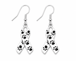 Paw Print Ribbon Earrings - Fundraising For A Cause
