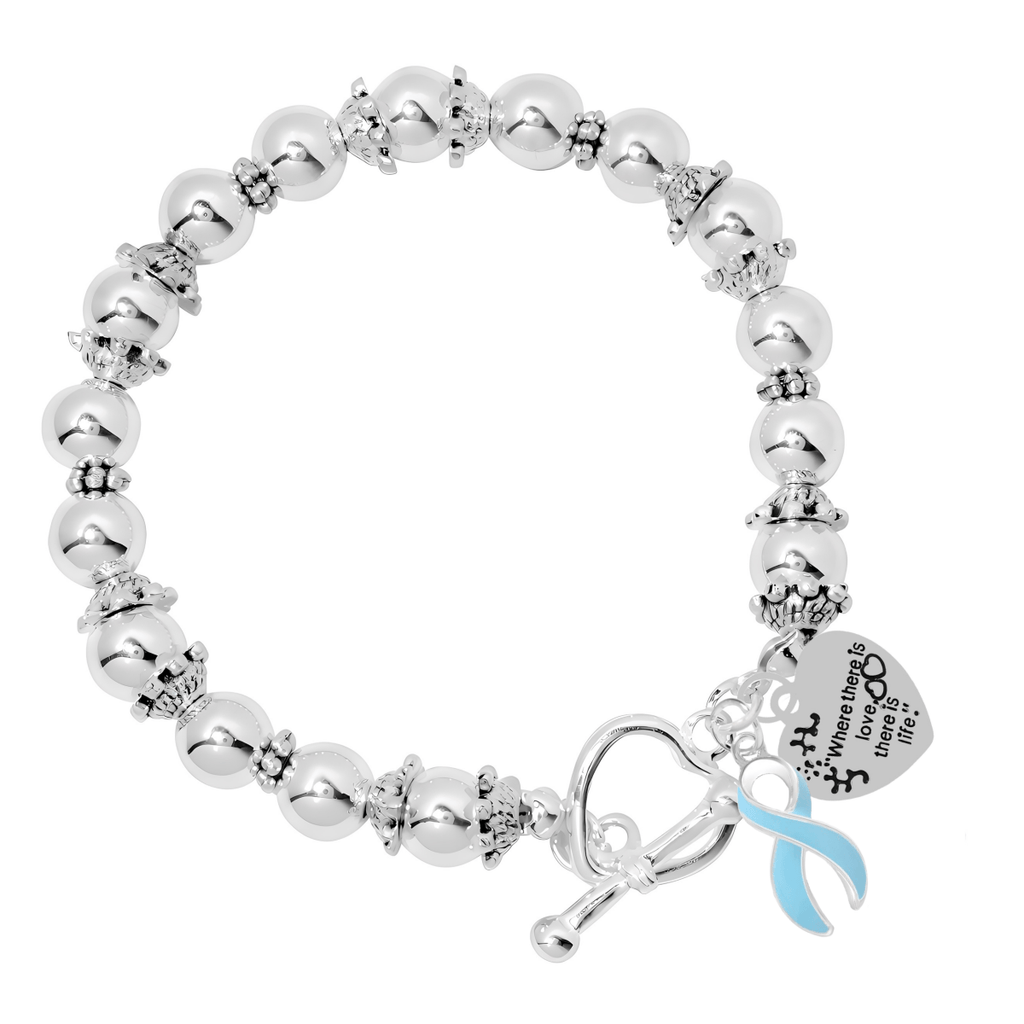 Prostate Cancer Ribbon Charm Where There Is Love Bracelets - Fundraising For A Cause