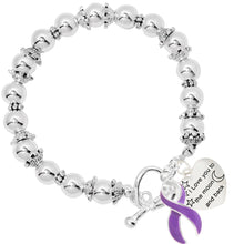 Load image into Gallery viewer, Purple Ribbon Love You To The Moon &amp; Back Bracelets - Fundraising For A Cause