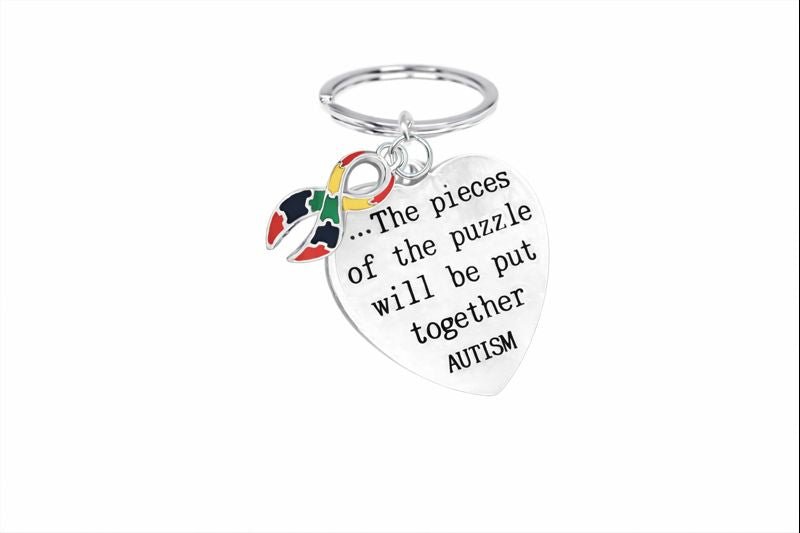 Puzzle Autism Ribbon Key Chains - Fundraising For A Cause