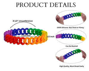 Rainbow Chain Link Silicone Bracelet Wristbands