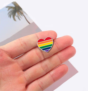 Rainbow Heart Shaped Gay Pride Pins - Fundraising For A Cause