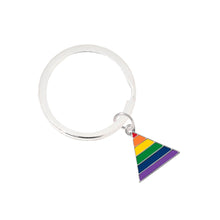 Load image into Gallery viewer, Rainbow Triangle Split Ring Key Chains - Fundraising For A Cause
