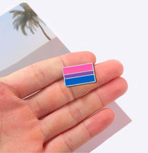 Load image into Gallery viewer, Rectangle Bisexual Pride Flag Pins - Fundraising For A Cause