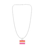 Rectangle Sunset Lesbian Flag Charm Necklaces - Fundraising For A Cause