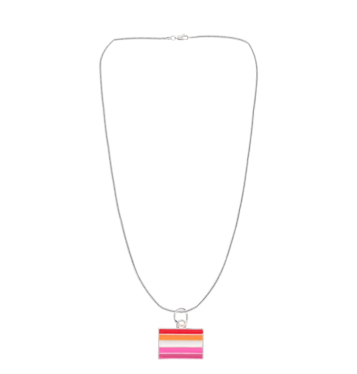 Rectangle Sunset Lesbian Flag Charm Necklaces - Fundraising For A Cause