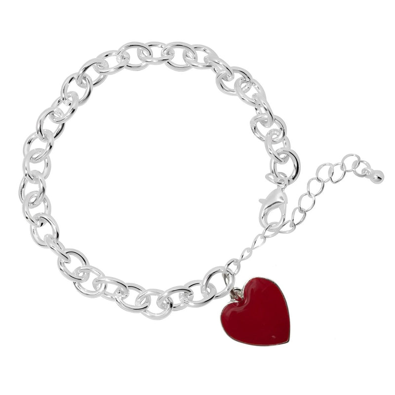 Red Heart Chunky Charm Bracelets - Fundraising For A Cause