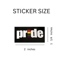 Load image into Gallery viewer, Roll Black Rectangle Pride Rainbow Stickers - Fundraising For A Cause