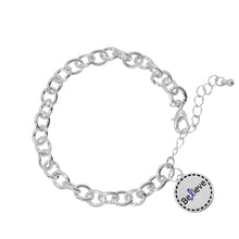 Load image into Gallery viewer, Round Believe Purple Charm Chunky Link Style Bracelets - Fundraising For A Cause