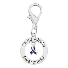 Load image into Gallery viewer, Round Child Abuse Awareness Ribbon Hanging Charms - Fundraising For A Cause