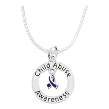 Load image into Gallery viewer, Round Child Abuse Awareness Ribbon Necklaces - Fundraising For A Cause