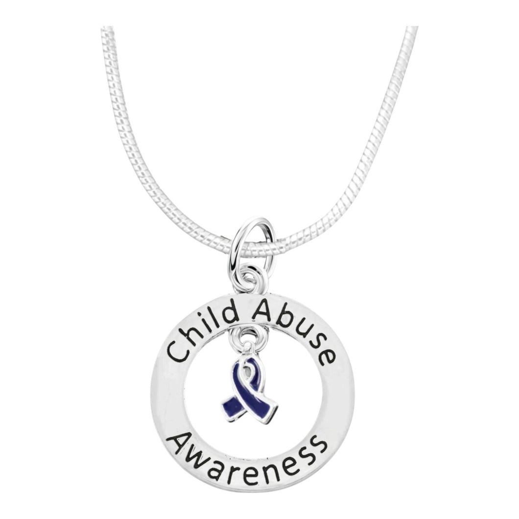 Round Child Abuse Awareness Ribbon Necklaces - Fundraising For A Cause