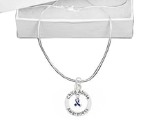 Load image into Gallery viewer, Round Child Abuse Awareness Ribbon Necklaces - Fundraising For A Cause