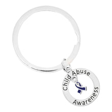 Load image into Gallery viewer, Round Child Abuse Awareness Split Style Keychains - Fundraising For A Cause