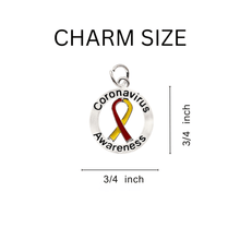 Load image into Gallery viewer, Round Coronavirus (COVID - 19) Awareness Ribbon Leather Cord Bracelets - Fundraising For A Cause