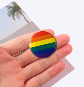 Round Rainbow Striped Pins - Fundraising For A Cause