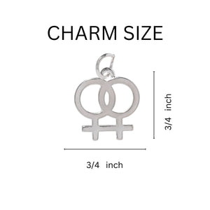 Same Sex Female Symbol Retractable Charm Bracelets - Fundraising For A Cause