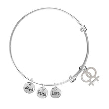 Load image into Gallery viewer, Same Sex Female Symbol Retractable Charm Bracelets - Fundraising For A Cause