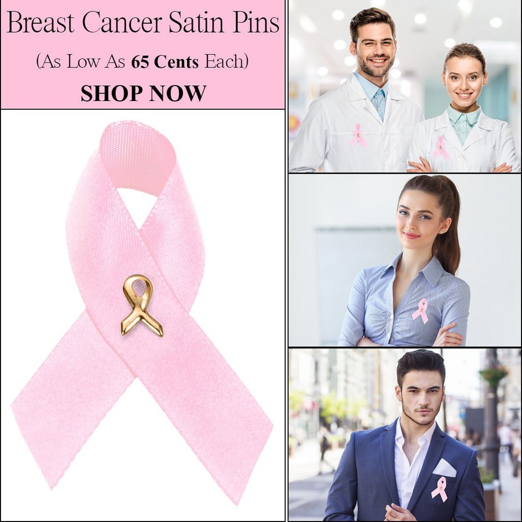 Satin Breast Cancer Awareness Pins - Fundraising For A Cause