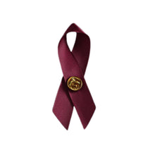 Load image into Gallery viewer, Satin Burgundy Ribbon Awareness Pins - 50 Pack