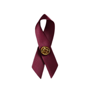 Satin Burgundy Ribbon Awareness Pins - 50 Pack