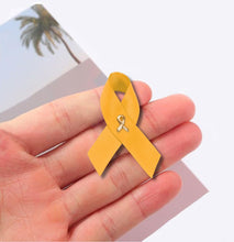 Load image into Gallery viewer, Satin Childhood Cancer Awareness Ribbon Pins - Fundraising For A Cause