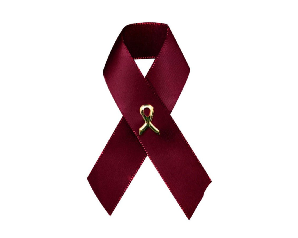 Satin Multiple Myeloma Awareness Ribbon Pins - 50 Pack