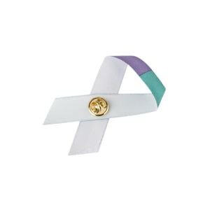 Satin Teal & Purple Ribbon Pins - 50 Pack