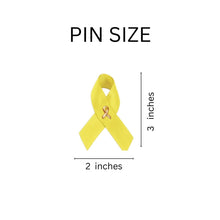 Load image into Gallery viewer, Satin Yellow Cancer Ribbon Pins - Fundraising For A Cause