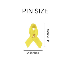 Satin Yellow Cancer Ribbon Pins - Fundraising For A Cause