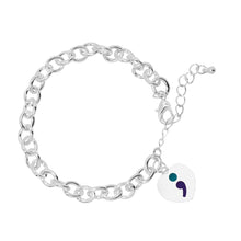 Load image into Gallery viewer, Semicolon Suicide Prevention Awareness Chunky Charm Bracelets - Fundraising For A Cause