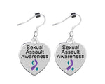 Sexual Assault Awareness Heart Hanging Earrings - Fundraising For A Cause