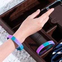 Load image into Gallery viewer, Sexual Assault Teal &amp; Purple Silicone Bracelet Wristbands - Fundraising For A Cause