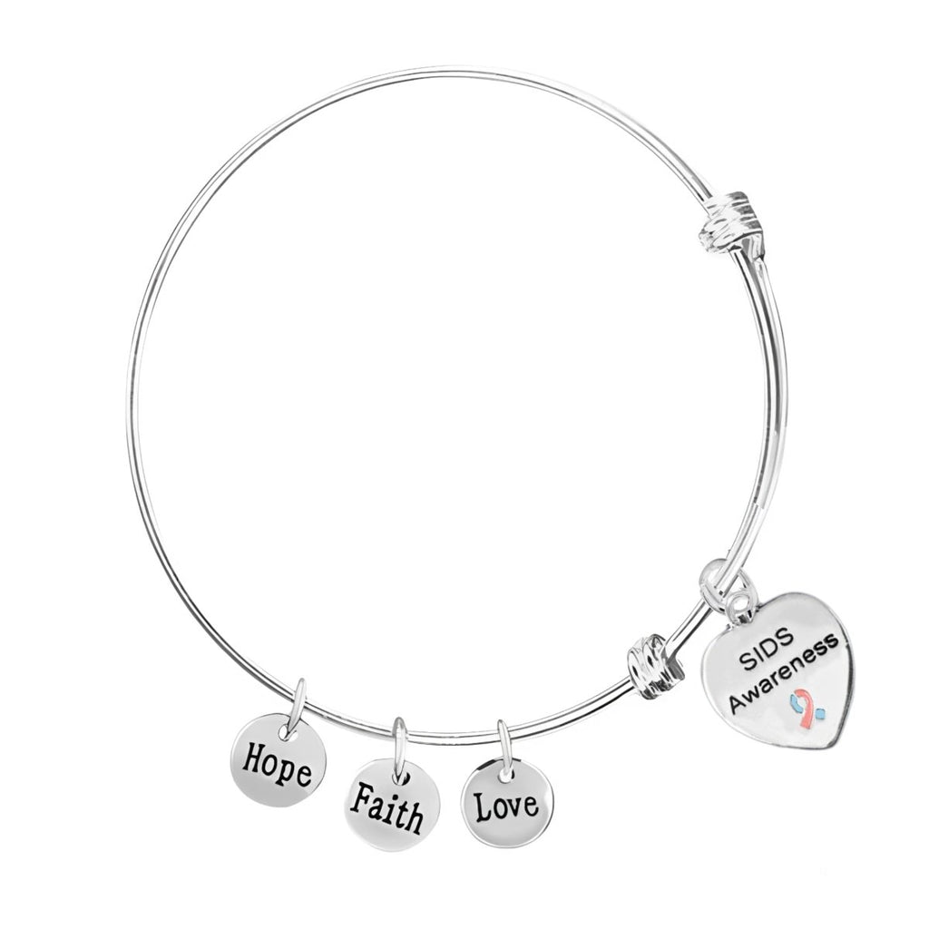 SIDS Awareness Heart Charm Retractable Bracelets - Fundraising For A Cause