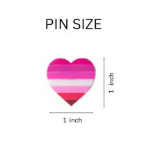 Load image into Gallery viewer, Silicone Lesbian Pride Heart Pins - Fundraising For A Cause