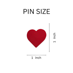 Red Heart Shaped Silicone Pins