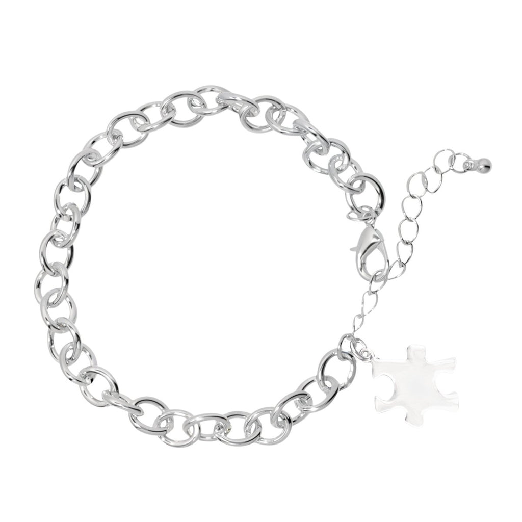 Silver Autism Puzzle Piece Charm Bracelets - Fundraising For A Cause