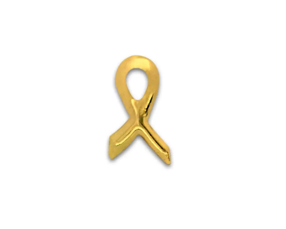 Small Gold Ribbon Tac Pins - Fundraising For A Cause