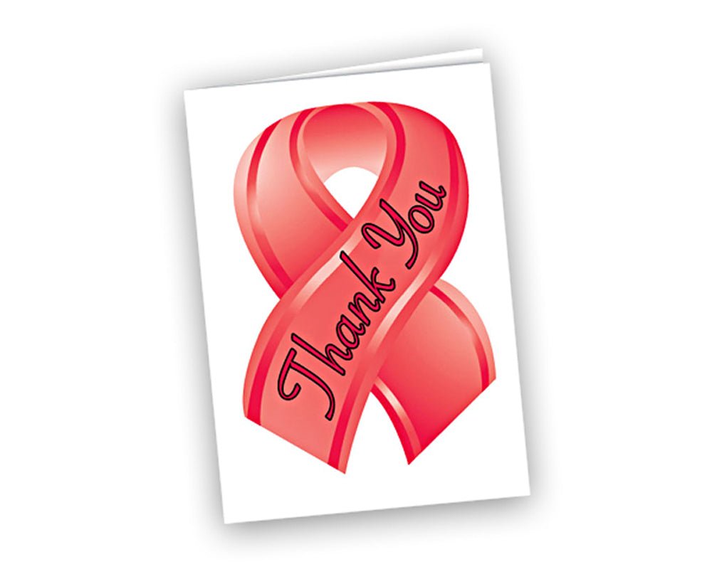 Small Red Ribbon Thank You Cards (12 Cards/Pack) - Fundraising For A Cause