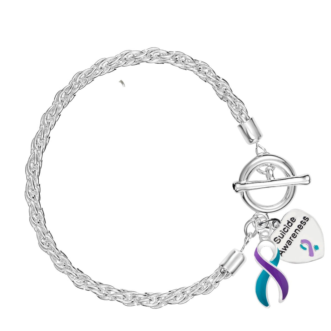 Suicide Awareness Teal & Purple Ribbon Bracelets - Fundraising For A Cause