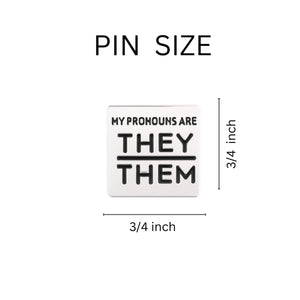 They Them Square Pronoun Pins - Fundraising For A Cause