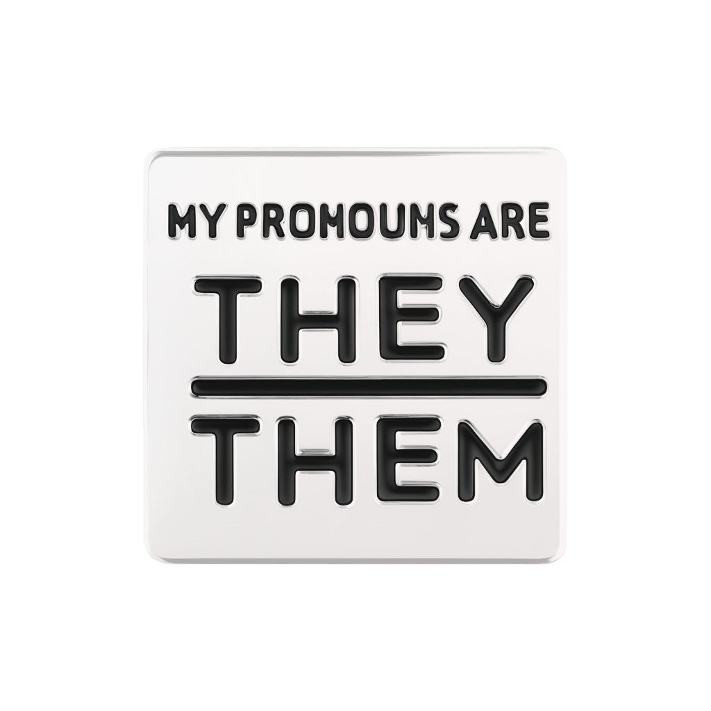 They Them Square Pronoun Pins - Fundraising For A Cause