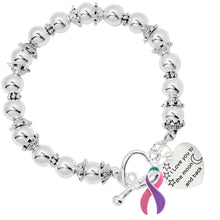 Load image into Gallery viewer, Thyroid Cancer Love You To The Moon And Back Silver Beaded Bracelets - Fundraising For A Cause