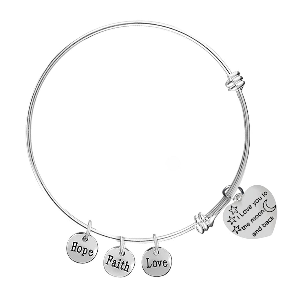 To The Moon and Back Silver Retractable Bracelet - Fundraising For A Cause