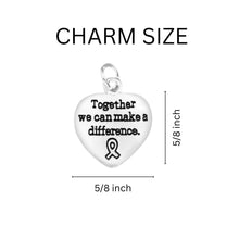 Load image into Gallery viewer, &quot;Together we can make a difference&quot; Heart Charm Black Cord Bracelets - Fundraising For A Cause