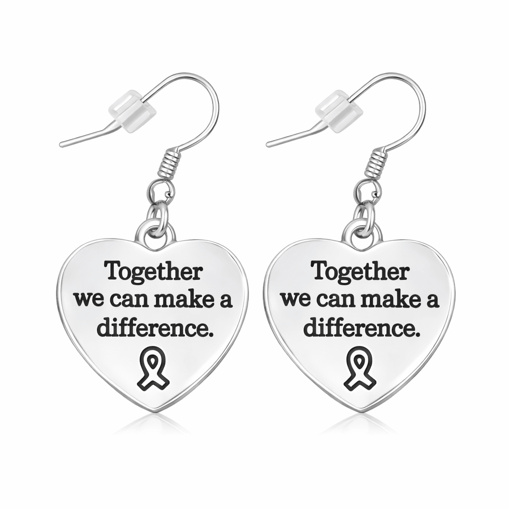 Together We Can Make A Difference Heart Earrings - Fundraising For A Cause